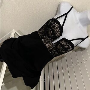 bebe Black Lace Mini Dress